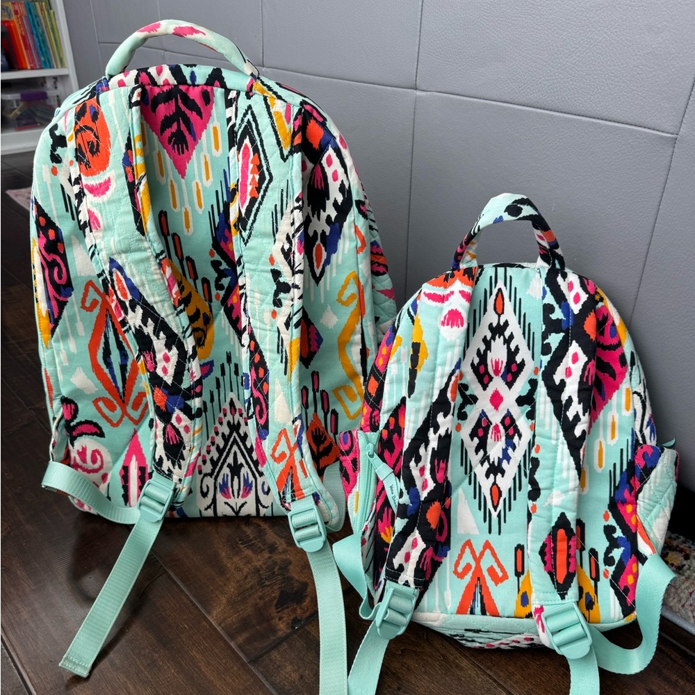 Vera Bradley Pueblo Backpack Laptop Bag Size XL Full Size and Mini Purse Set - Picture 2 of 12